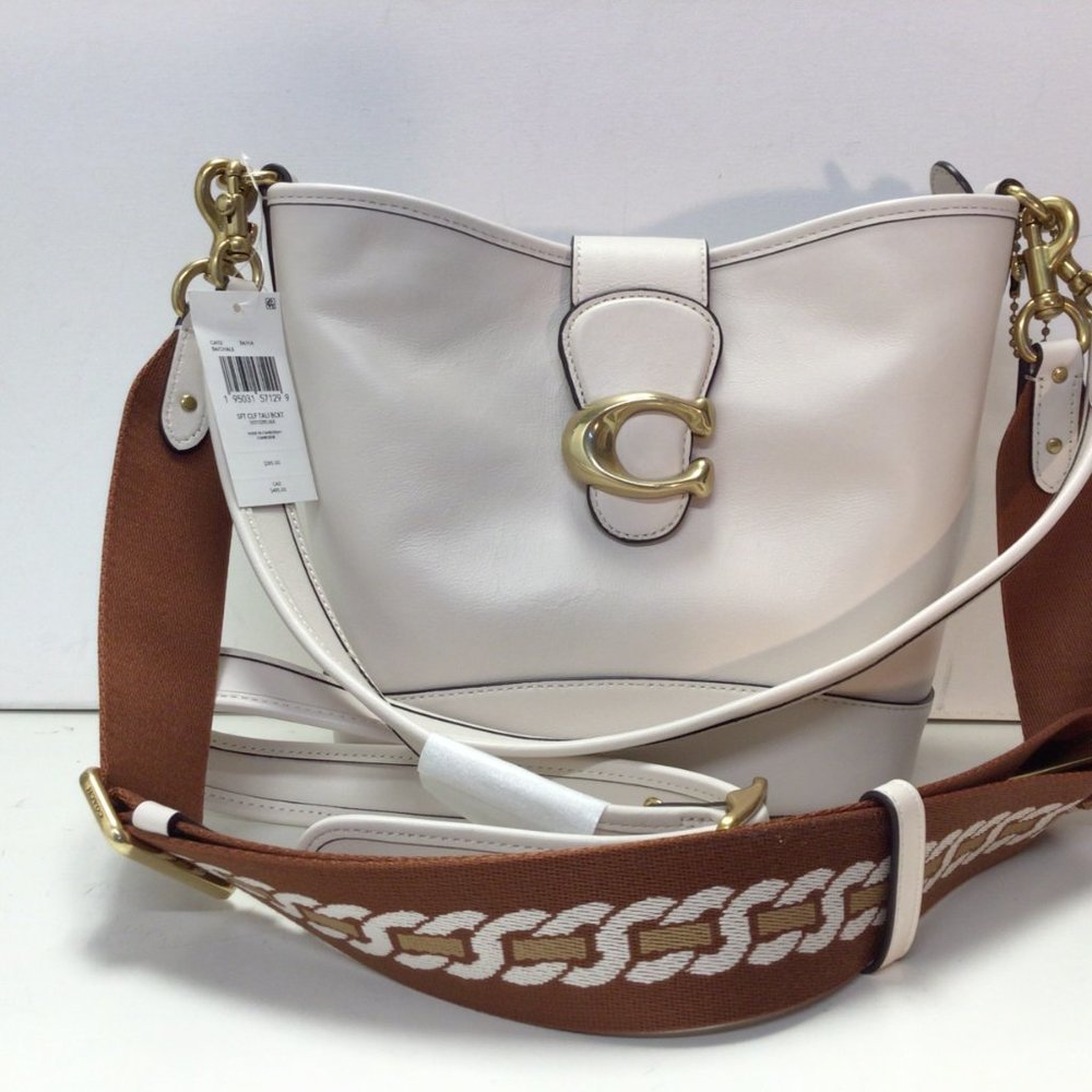 NWT Coach Tali Leather bucket/shoulder bag Color: Chalk (White) - Picture 3 of 11